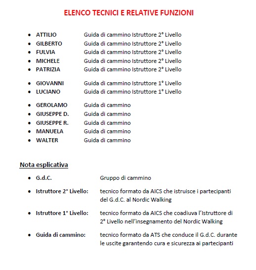 NORDIC WALKING, CORSI DI FORMAZIONE PER ISTRUTTORI AiCS DI 1° E 2° LIVELLO  - AiCS